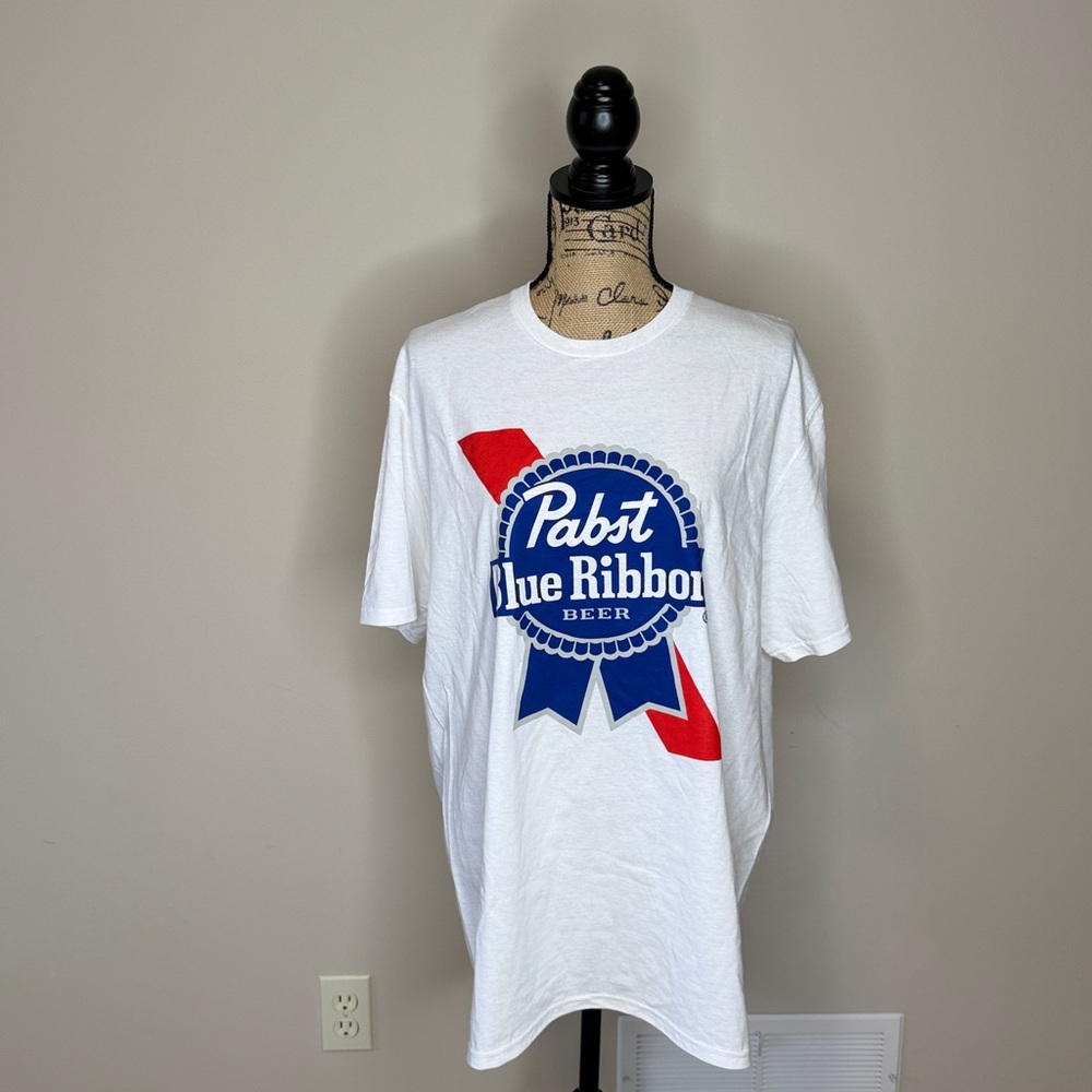 Pabst Blue Ribbon White Graphic Tee